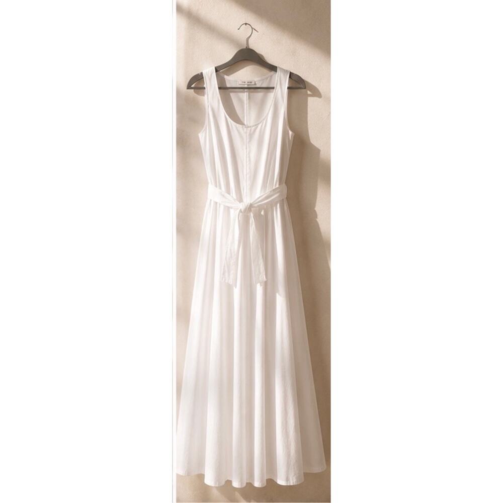 THE ROW Daria Scoop-neck Sleeveless Poplin Maxi Dress In White US4 - Picture 8 of 10